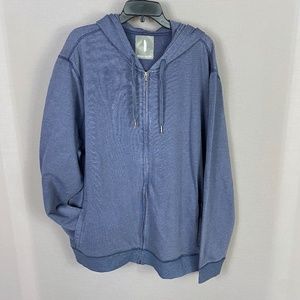 Michael Bastian Mens Zipper Hoodie in Blue Great Condition